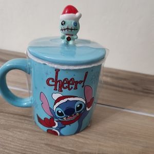 Disney Stitch Christmas Mug with topper